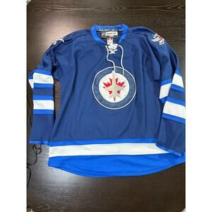 Reebok/CCM Winnipeg Jets Blue Authentic NHL Jersey – Size 56, Minor Stain